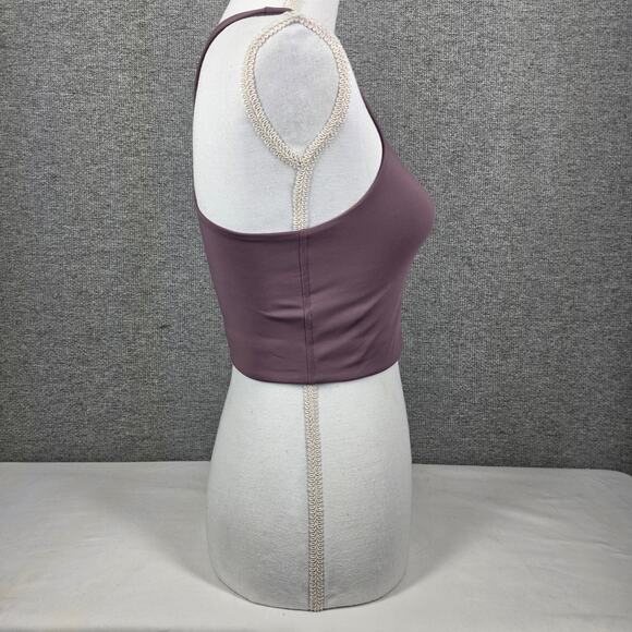 GIRLFRIEND COLLECTIVE WOMEN'S DUSTY PURPLE HIGH NECK CROP WORKOUT TANK – SIZE XS - Picture 4 of 11